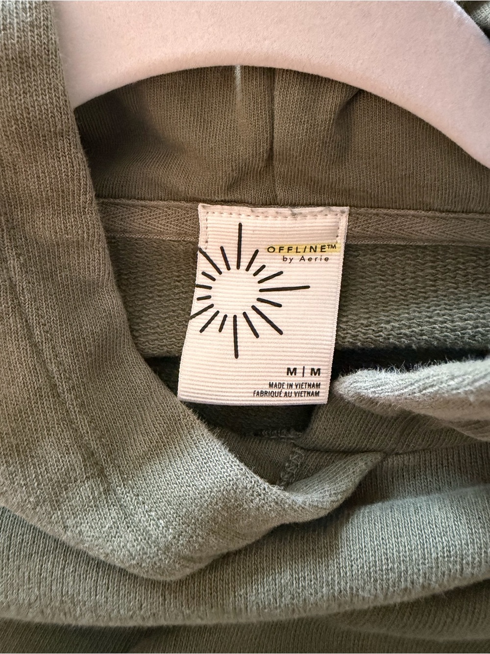 Aerie Offline Green Cropped Hoodie - Picture 3 of 3